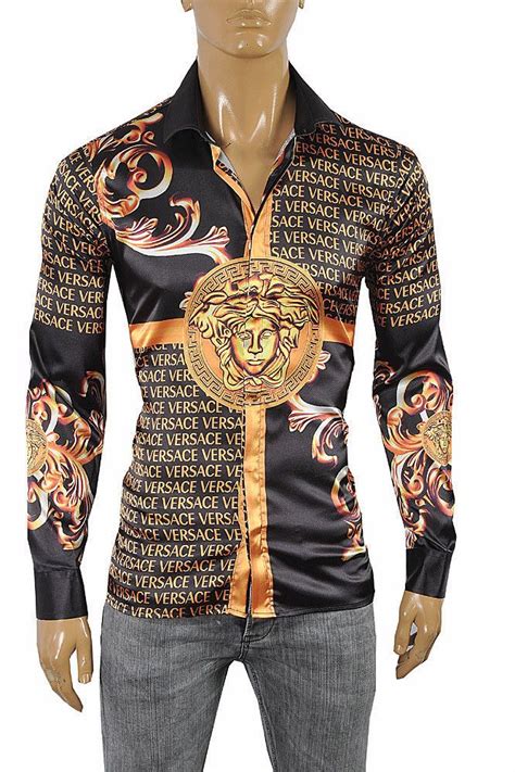 gold and black versace shirt|shirts xl versace.